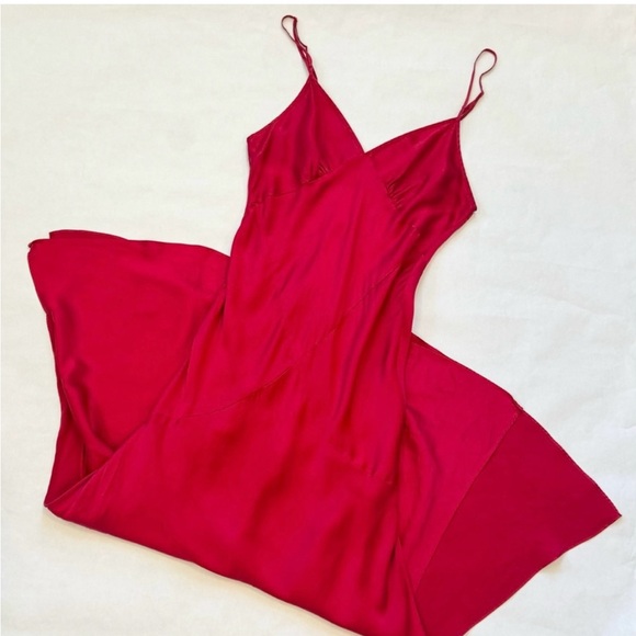 Y2K Victoria's Secret Silk Cherry Red Carpet
Bias Cut Maxi Gown Slip Dress L - Picture 3 of 11